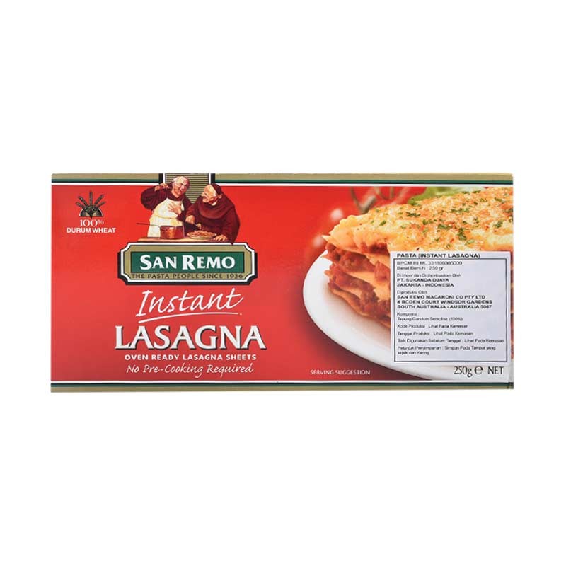 

San Remo Pasta Lasagna Instant #103 [250 G] 101237 Best Seller