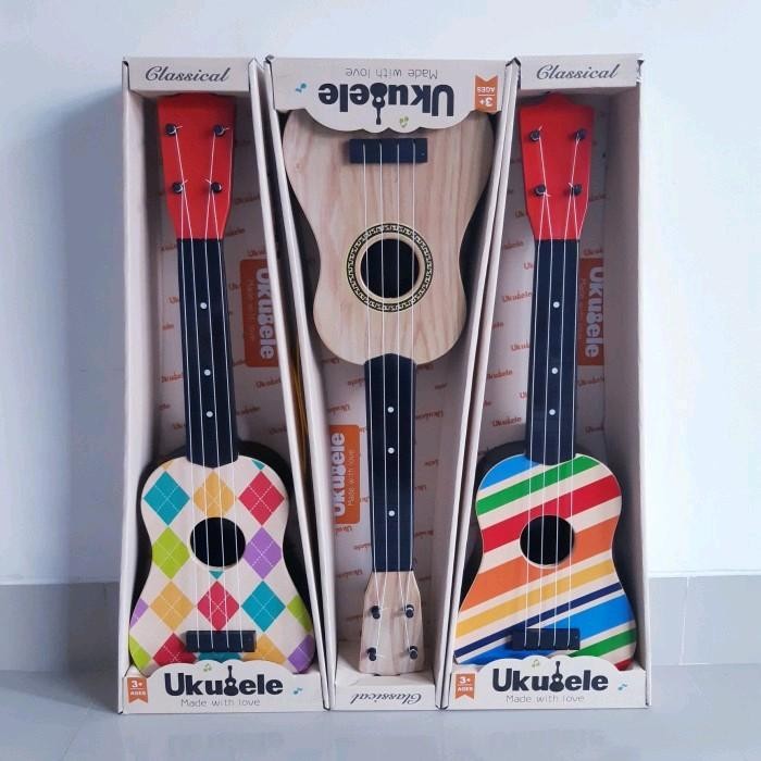 Ready- Mainan Ukulele Premium - Gitar Lele Alat Musik Kentrung Anak Edukatif