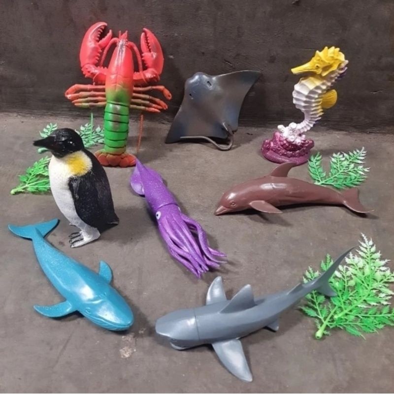 MAINAN MINIATUR HEWAN LAUT BAHAN KARET UKURAN BESAR SEA ANIMAL
