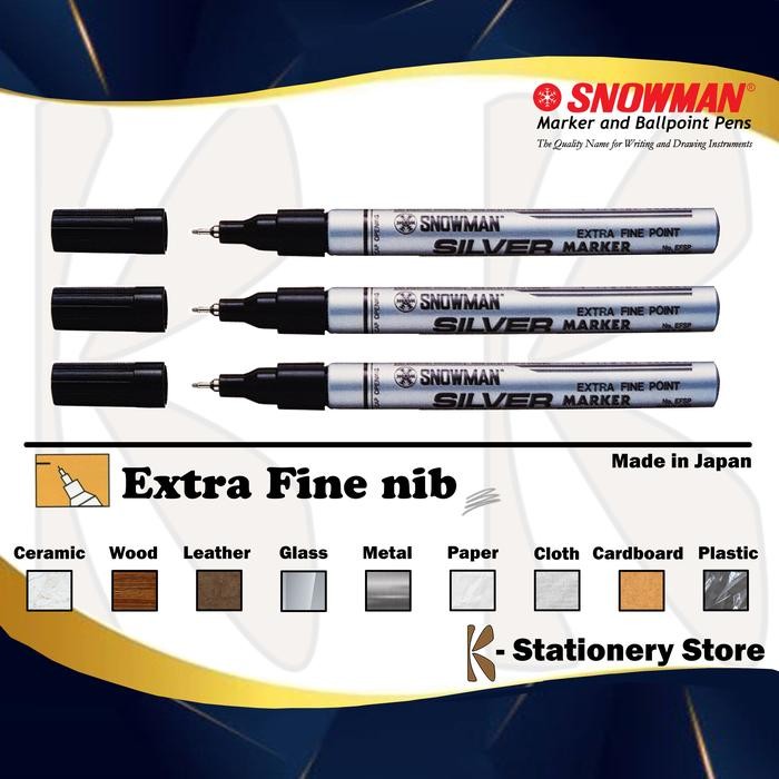 

Ready JT Spidol Permanent SILVER -- Snowman Paint Marker -- EXTRA FINE (EFSP)