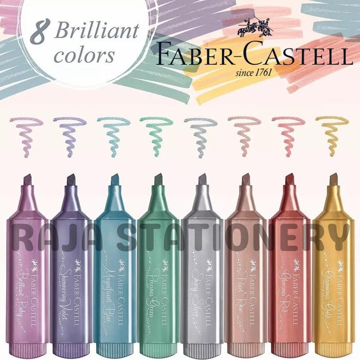 

Ready JT Faber Castell Highlighter Textliner METALLIC Colours / Penanda METALIK