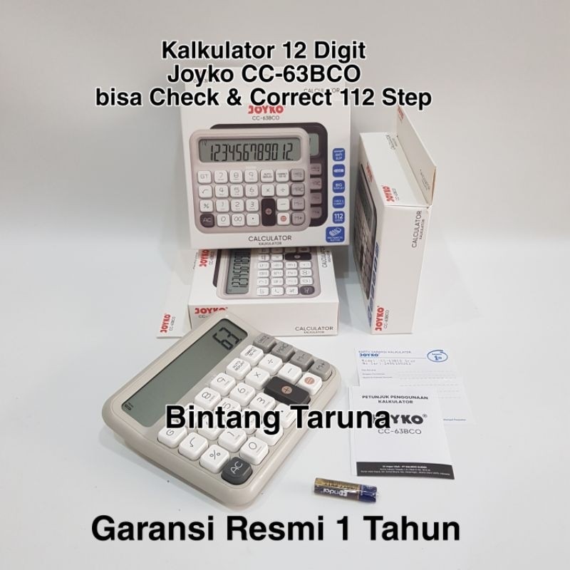 

Kalkulator Joyko CC63BCO Calculator Joyko CC-63BCO Kalkulator 12 digit Joyko cc63bco Kalkulator