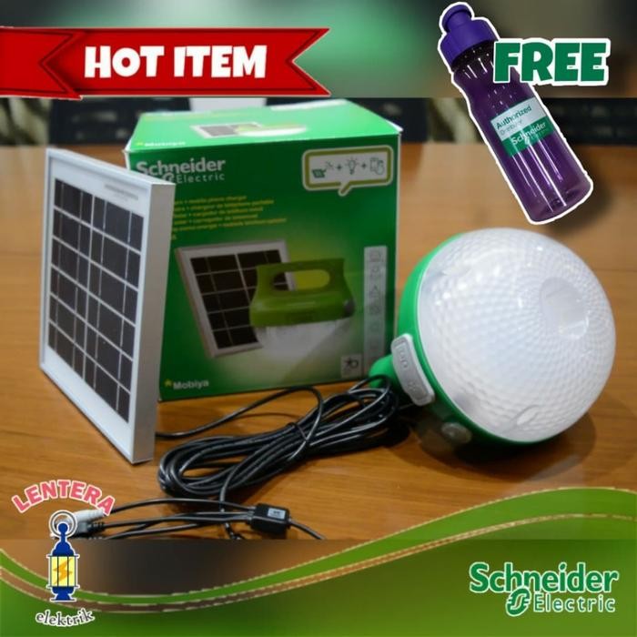 PREMIUM SCHNEIDER MOBIYA LAMPU EMERGENCY SOLAR CELL 1,2W AEP-LB01-SU12W