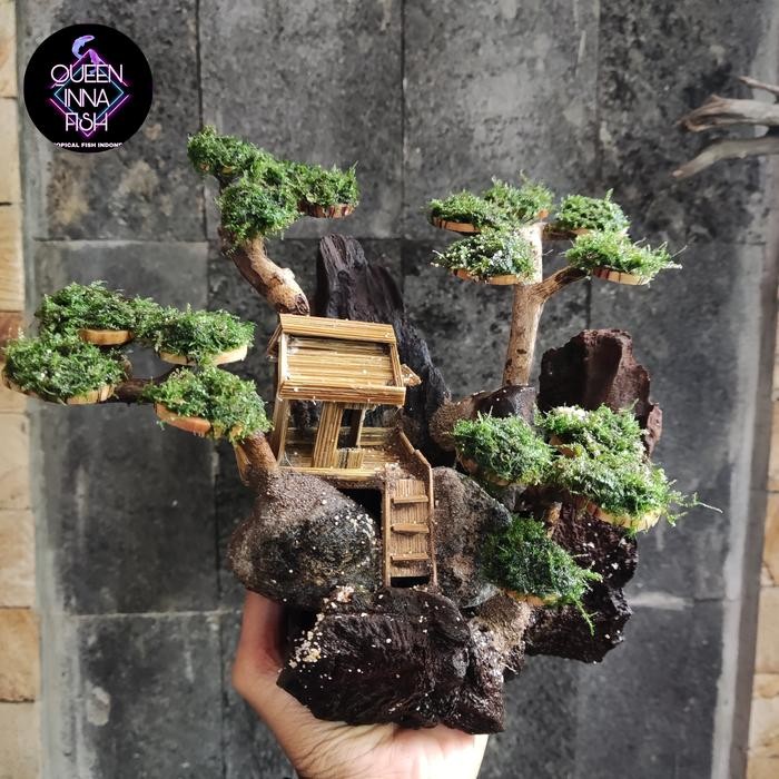 PREMIUM paket aquascape bonsai lengkap mini 30 cm / aquascape fullset