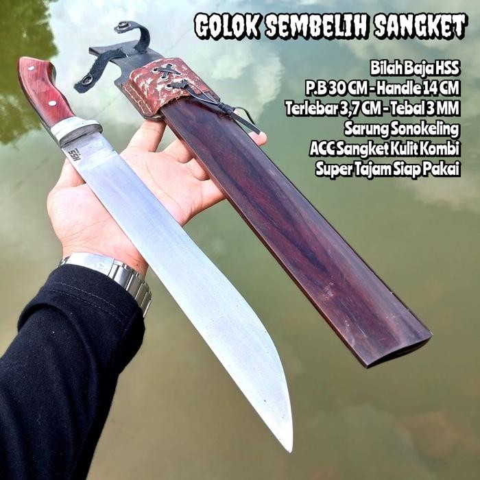 PREMIUM Golok Sembelih Sangket Baja HSS Super Tajam