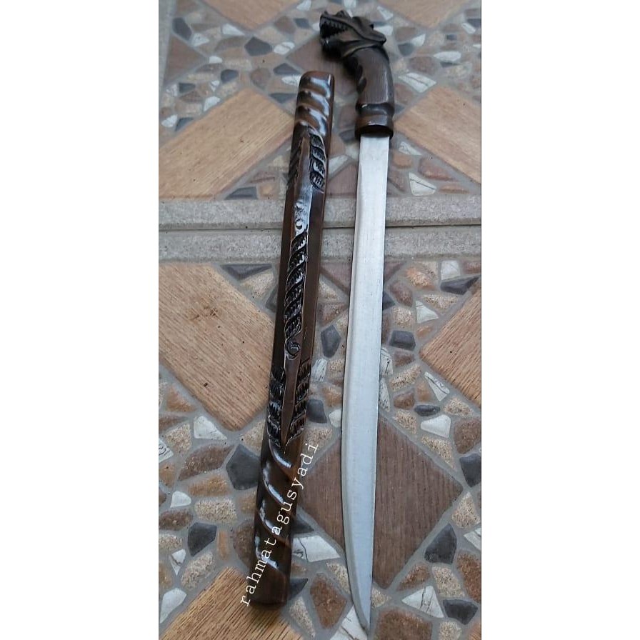 PREMIUM Pisau Baja Ukiran Naga / pisau sembelih