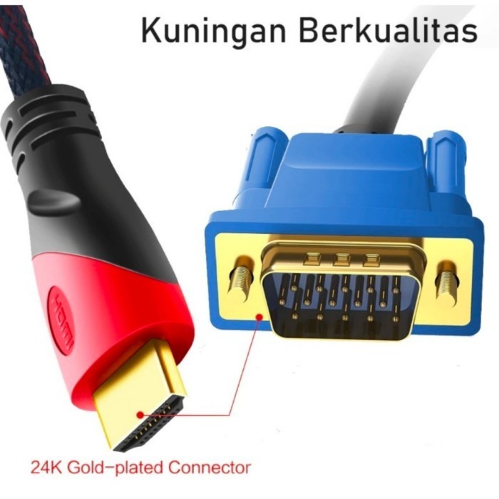 [Expert] KABEL HDMI TO VGA 3 METER / CABLE HDMI TO VGA 3M - HDMI TO VGA 3 M