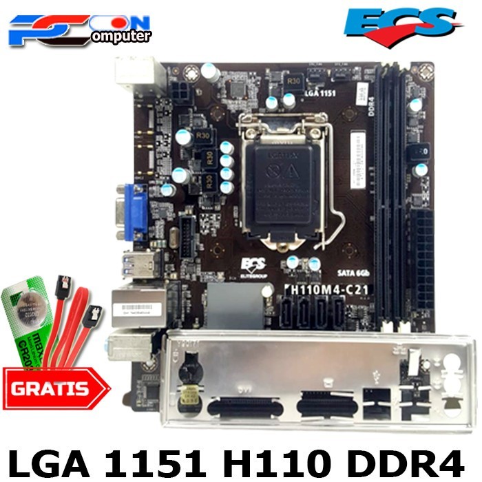 [Expert] Motherboard Mobo Intel LGA Socket 1151 H110M-DGS ASROCK Onboard