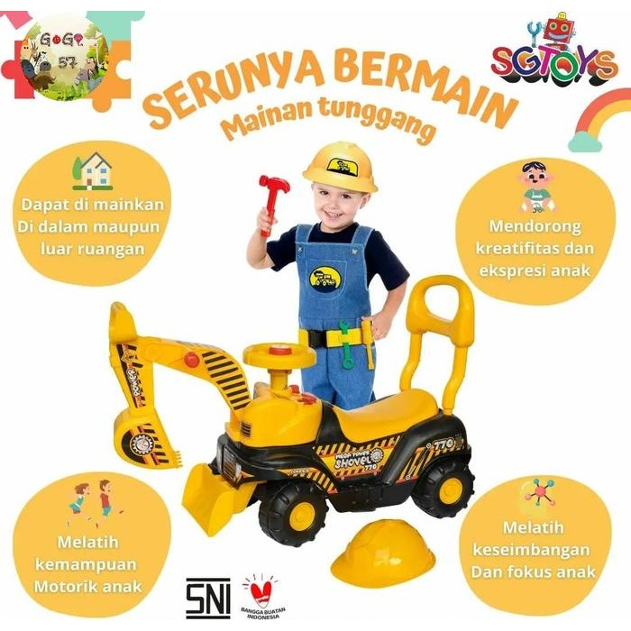 BerkahToys-- SG TOYS MPS 770 Mainan Truk Excavator Beko/ Truck Ride On MPS770