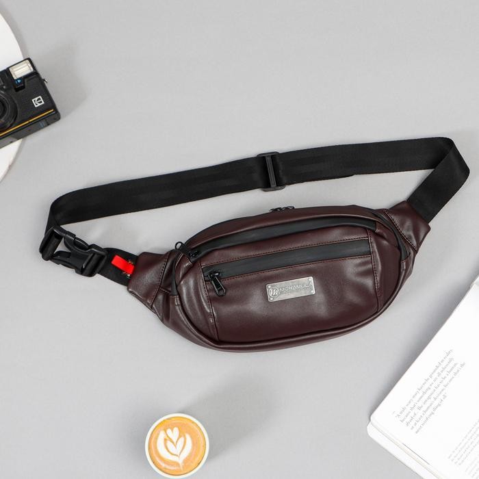 Mokamula Snapper Waistbag Kulit Pria Tas Selempang Pria Premium Tas Pinggang Bahan Kulit Sintetis