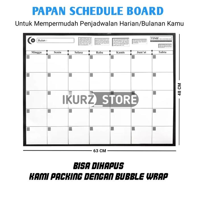 

Ready JT Schedule / Time Organizer Board / Whiteboard /Papan Tulis Lembaran