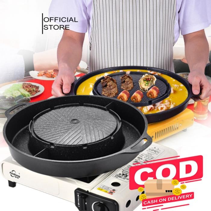 Steamboat BBQ Plate Korean 2in1 / Grill Pan Korea Barbecue Steamboat Shabu Hot Pot Grill Pan