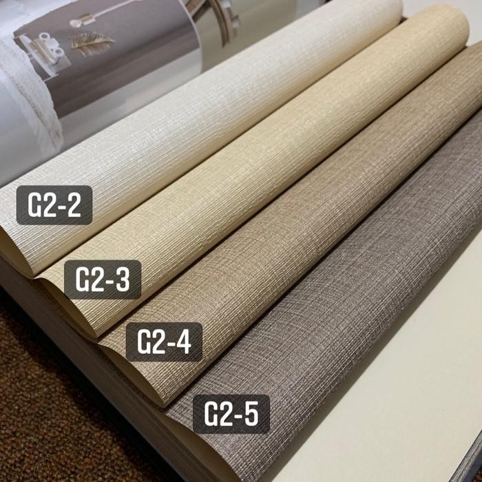 Wallpaper Premium Vinyl Dinding Polos Bertekstur kantor garis putih