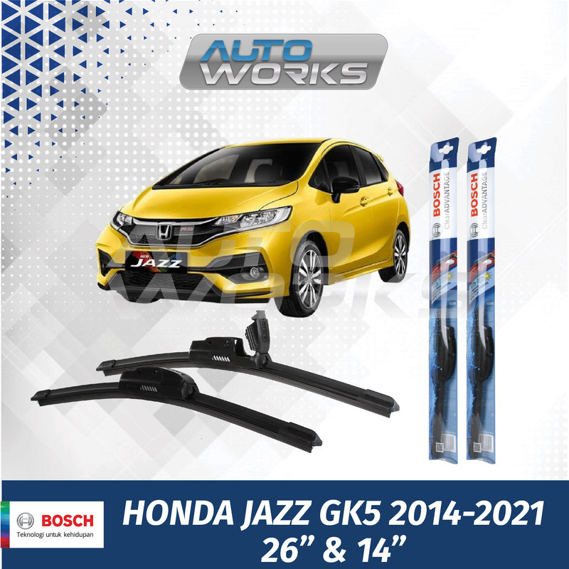 Wiper Honda Jazz GK5 2014 - 2021 Bosch Frameless Depan Sepasang