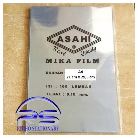 

Mika Jilid Asahi A4 & F4 Folio 0,10mm / Mika Bening Transparant Plastik Jilid 1 Pack isi 100 Lembar