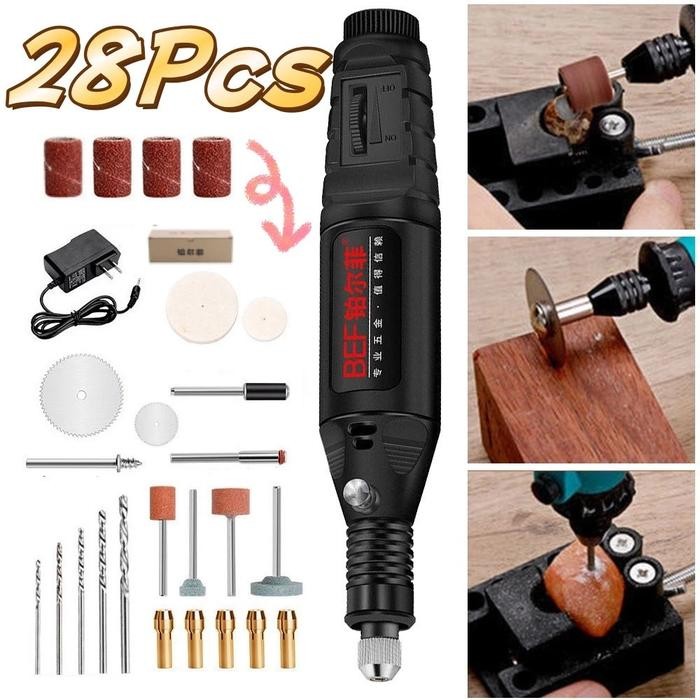 Alat Bor Mini Elektrik Alat Ukir Batu Kayu Keramik Mini Drill Electric Engraver Grinder