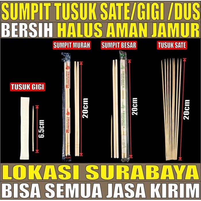 Sumpit Bambu Panda Trifinity Higienis Bersih Halus Kering Import SBY