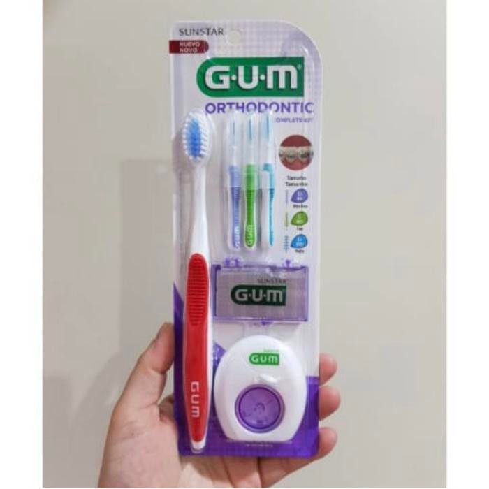 Gum ortho Orthodontic Kit.. sikat+wax+interdental+dental floss
