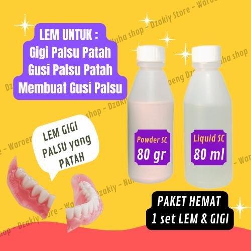 Lem Gigi Palsu Gusian Gusi Warna Pink Palsu Patah Retak Tambal Longgar Liquid Mulut
