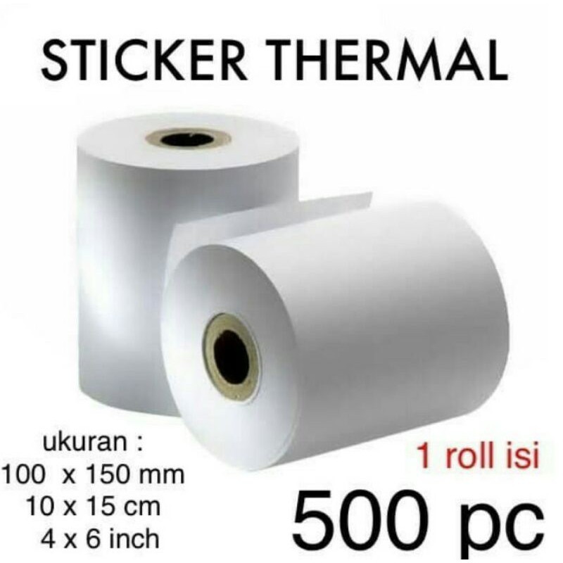 

LABEL THERMAL 100 x 150 Cm isi 500 Pcs Kertas Sticker Resi Online - Kotak - Bulat