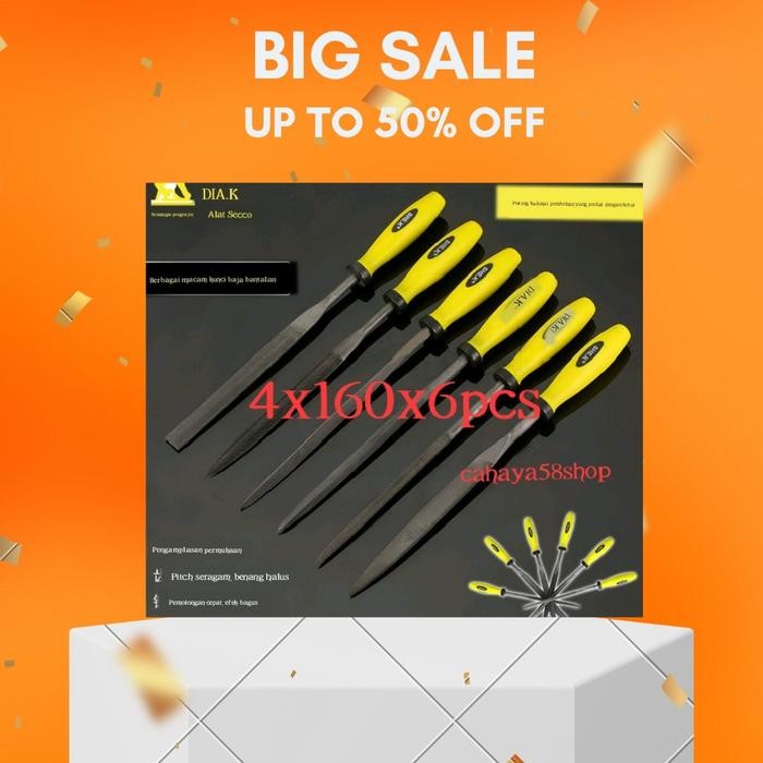 kikir mini set berlian import 6 pcs 4160mm kwalitas premium baja kikir besi alat pertukangan kayu