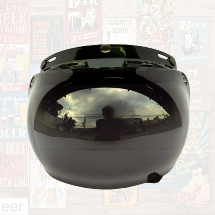 ReadyGan- KACA HELM BOGO KACA BOGO CEMBUNG KACA LENGKUNG KACA BOGO CEMBUNG HITAM