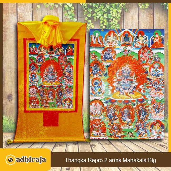 Terlaris Thangka Repro /Lukisan Buddha Tantrayana Vajrayana 2 arms Mahakala Big