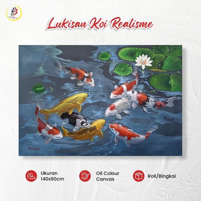 Terlaris Lukisan Ikan Koi Membawa Hoki Berkualitas