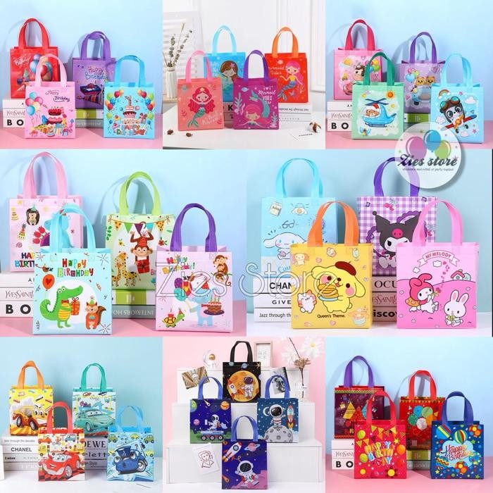 

Happy- [ 12PCS ] Tas Souvenir Ulang Tahun / Goodie Bag Ultah / Tas Hampers S
