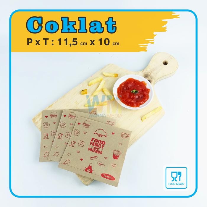 

Pesta- (Isi 100pcs) Kantong Kentang Goreng / Kantong French Fries / Paper Bag