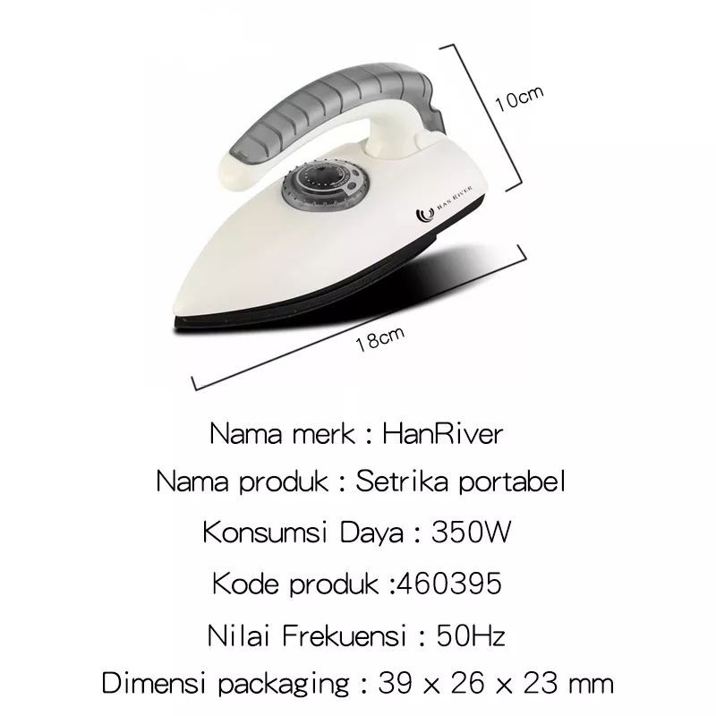 HAN RIVER Setrika Mini HRYD01 Setrika Lipat Iron Traveling -Putih