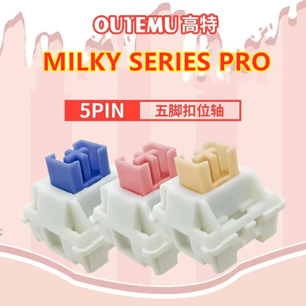 Outemu Cream Blue Pink Yellow Switches Lubed Mechanical Keyboard Switch 5Pin Silent Tactile Linear