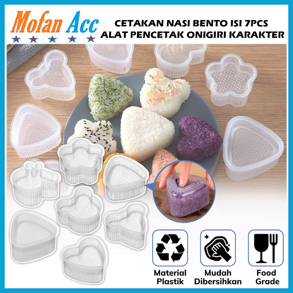 Cetakan Nasi Bento Karakter / Rice Mold Transparan BPA FREE Alat Bantu Pembentuk Onigiri Makanan