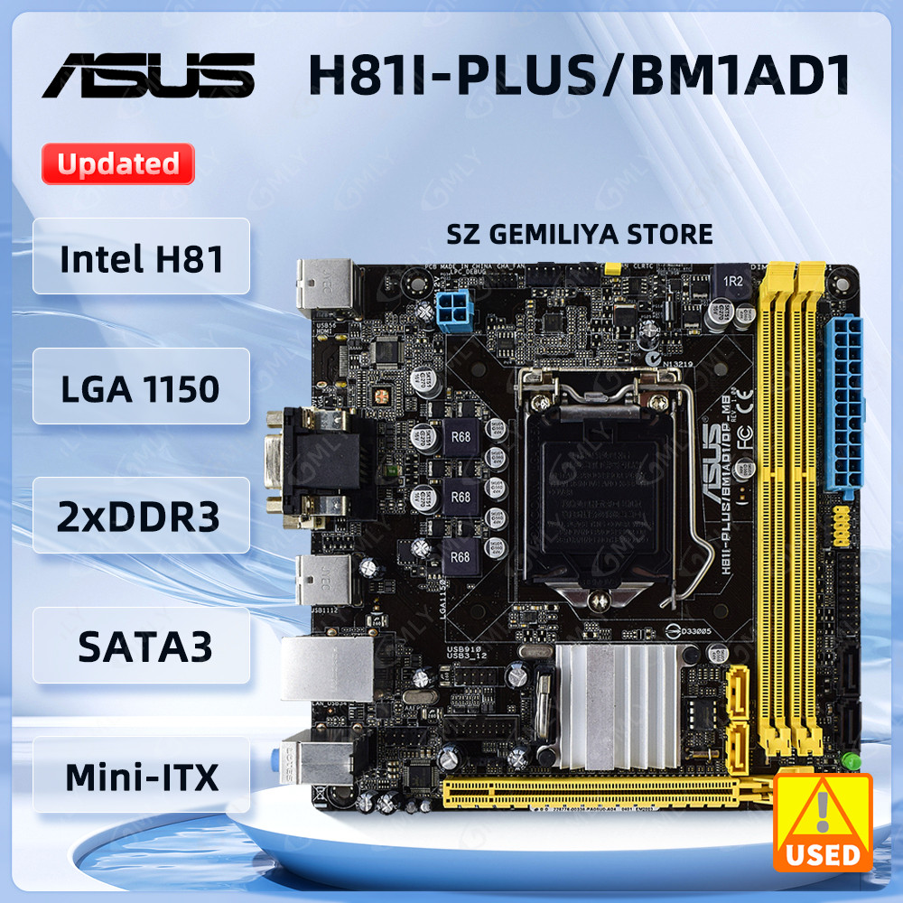 Asus H81I-Plus Mini Itx Motherboard H81I-Plus/Bm1Ad1/Dp_Mb Lga 1150 Intel H81 Support Core I3-4130