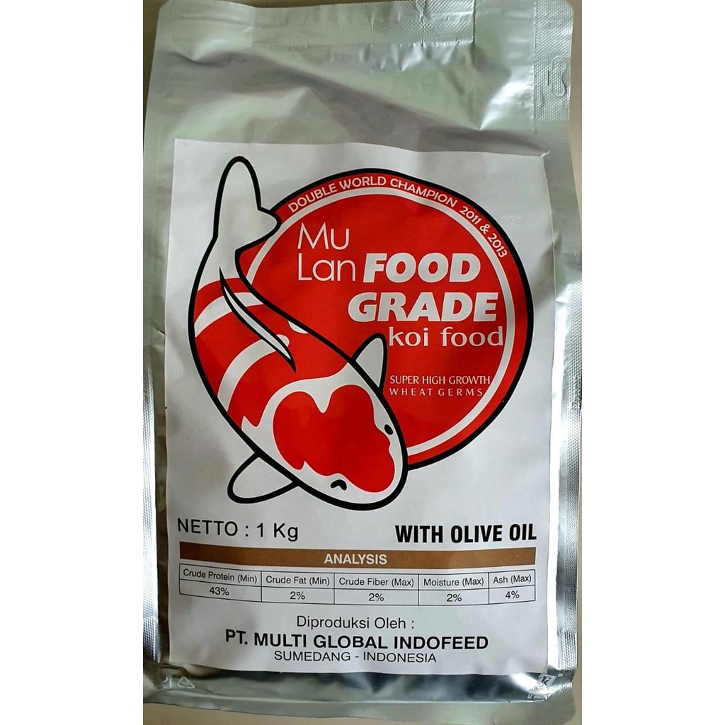 Mulan Koi Food Super High Growth Wheat Germ 1 kg Floating [FOOD GRADE]