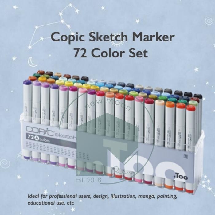 

COPIC SKETCH MARKER SET 72 SET A B C D E SPIDOL WARNA ARSITEKTUR MANGA