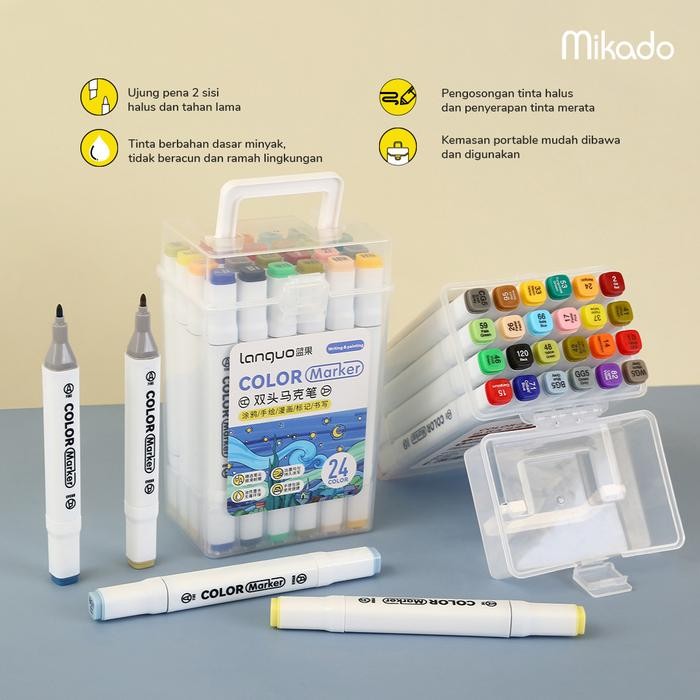 

LANGUO COLOR MARKER SET DOUBLE TIP / SPIDOL 2 SISI