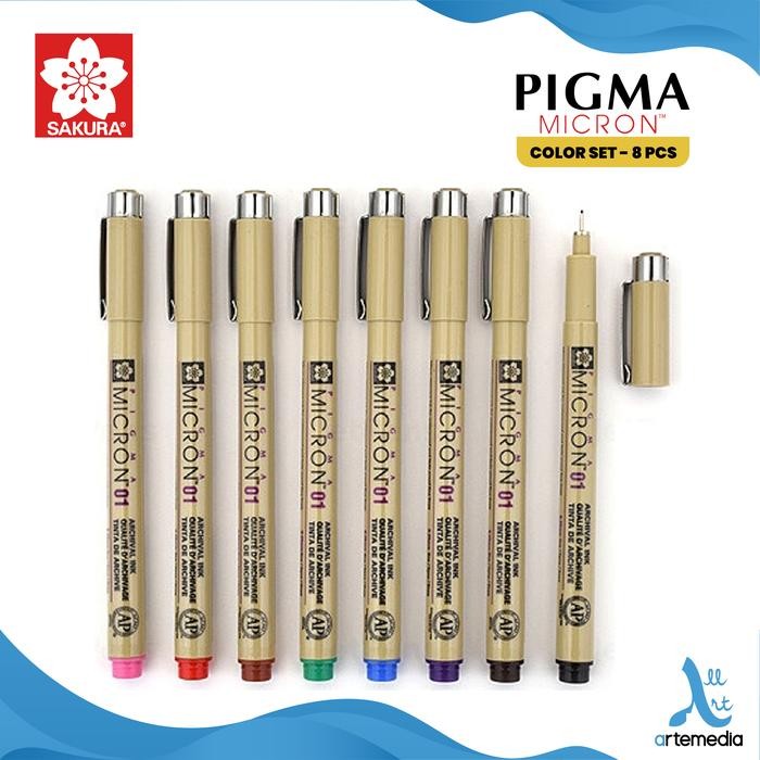 

SAKURA PIGMA MICRON COLOR SET 8 DRAWING PEN PIGMENT INK