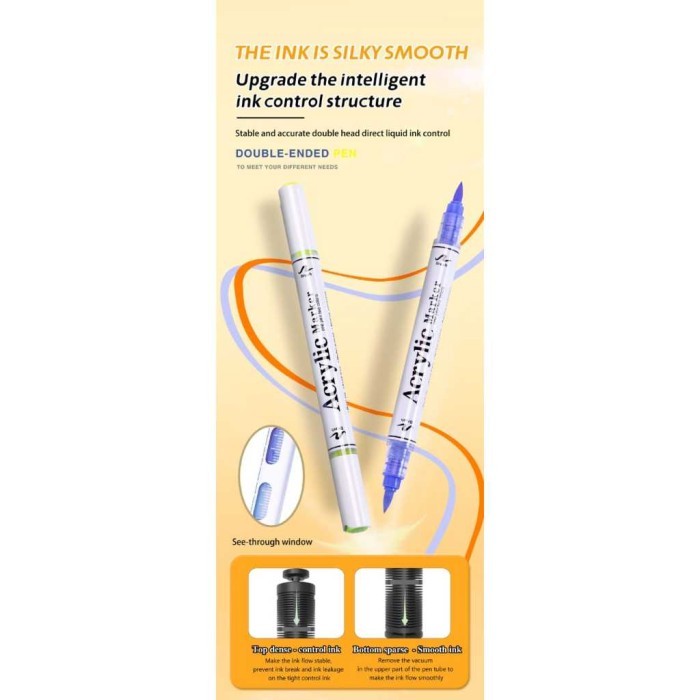 

GN DOUBLE COLOR ACRYLIC MARKER/SPIDOL AKRILIK DUAL WARNA 8106 - 60/120 WARNA