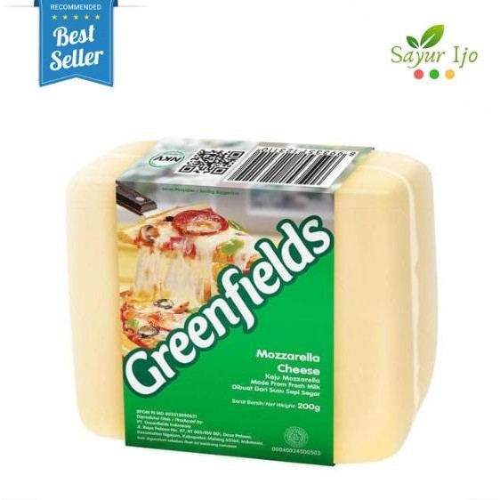 

BARANG TERLARIS GREENFIELDS Mozzarella Cheese 200 Gram / Block Fresh Keju Susu Olahan