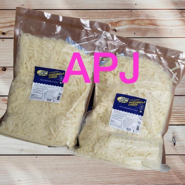 

BARANG TERLARIS Keju Mozarella Mozarela Mozzarella Green Valley Shredded Parut 1kg