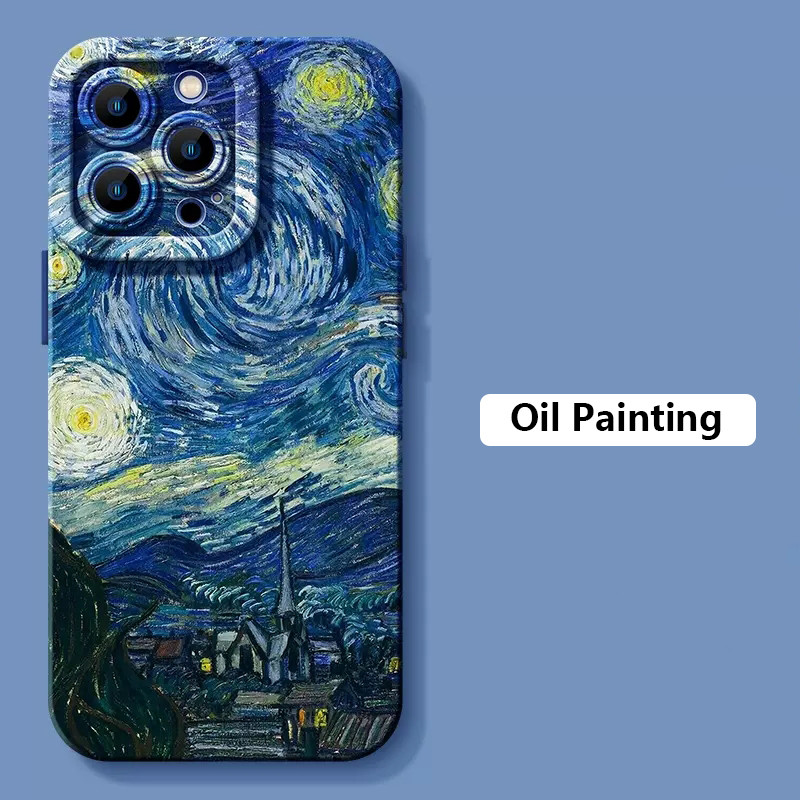 Van Gogh Oil Painting Phone Case For Iphone 16 15 14 13 12 11 Pro Max Xs Xr 7 8 Plus Se 2020