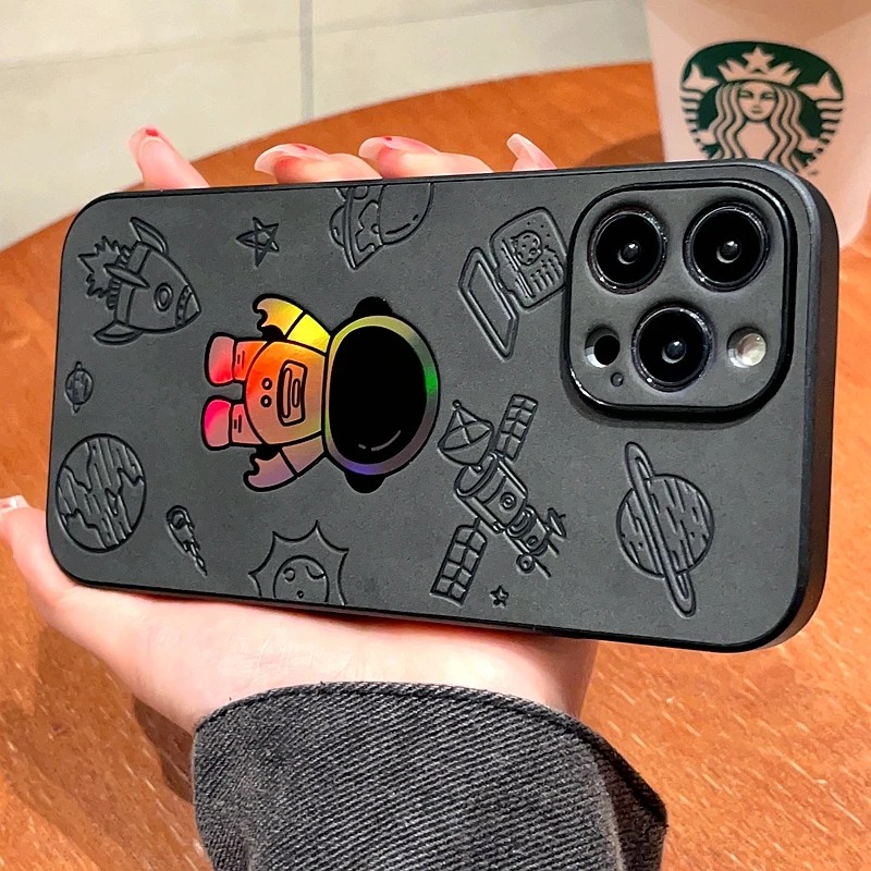 Luxury Cortex Astronaut Phone Case For Iphone 15 14 13 12 11 16 Pro Max 7 8 Plus X Xs Xr Max Laser