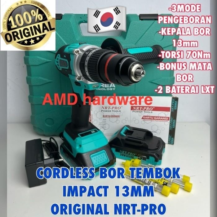 NAGAWA NCB13K CORDLESS BOR BETON IMPACT 13mm SET BRUSHLESS BATERAI 21V