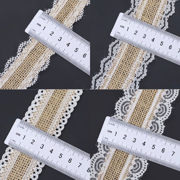 Makmur_55 Pita Goni Renda Burlap 2 Meter Rustic Pita Hampers Lace Vintage Decor Kain Goni Craft