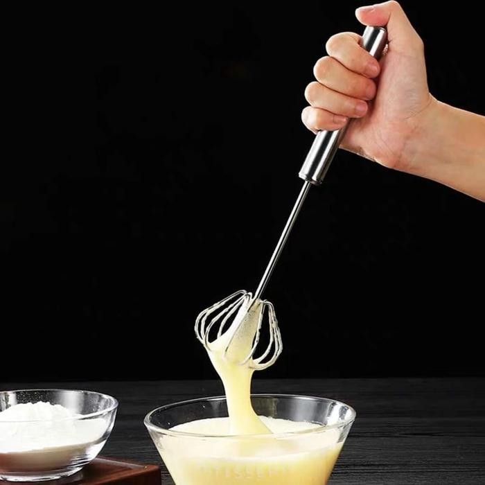 JTTOP" HAND MIXER MANUAL PENGOCOK TELUR STAINLESS STEEL BLENDER KOCOKAN PUTAR DORONG TANGAN PENGADUK