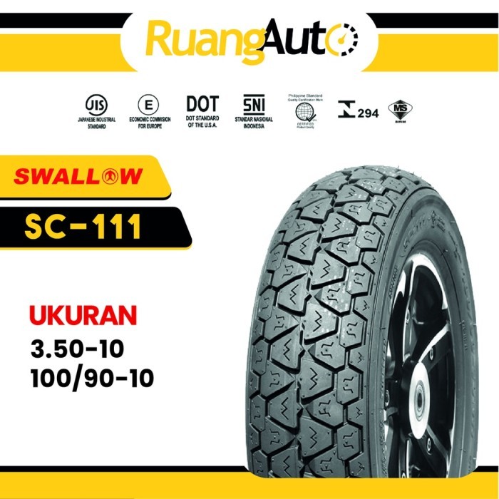 BAN LUAR SWALLOW 100/90 350 RING 10 SC-111 TUBELESS VESPA