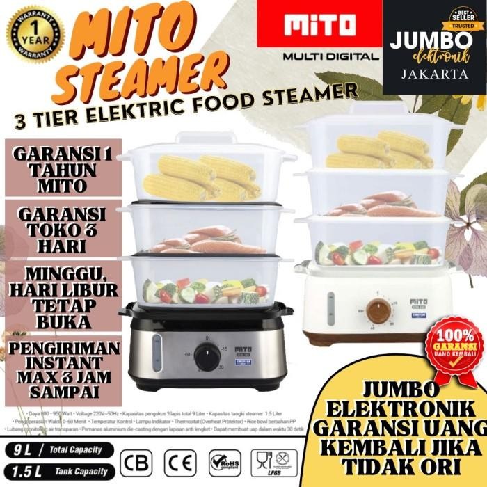 Mito Steamer Electric Food STM100 STM 100 Listrik 3 Susun Stainless