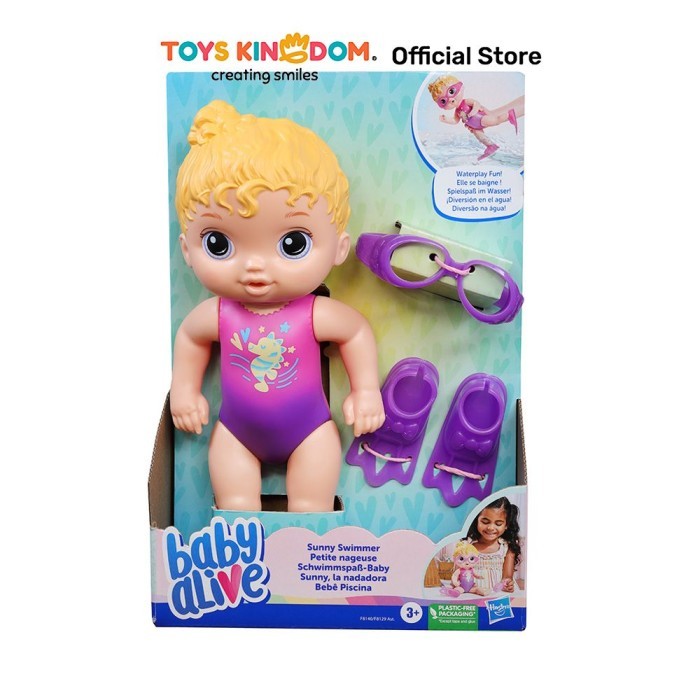 Terbaru Toys Kingdom Baby Alive Boneka Bayi Sunny Swimmer Blonde F8140