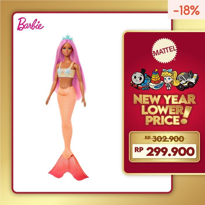 Terbaru Barbie Mermaid Doll With Pink Hair - Mainan Boneka Anak Perempuan
